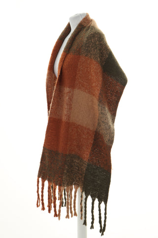 Szalik brązowy kratka