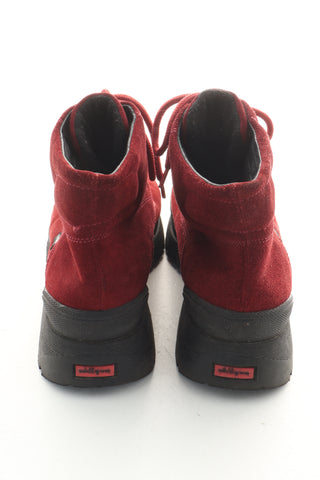 Buty bordowe zamszowe