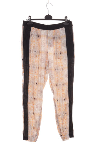 Patterned pants, 95% silk