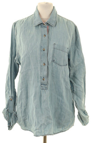 Bluzka niebieska 33% len