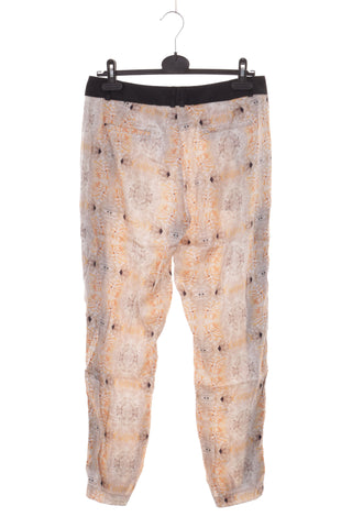 Patterned pants, 95% silk