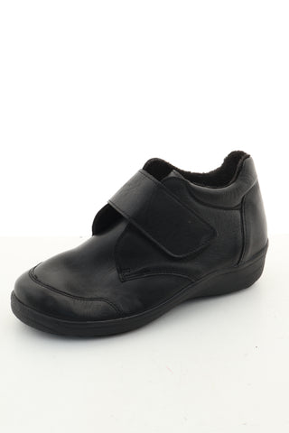 Buty zimowe czarne skóra