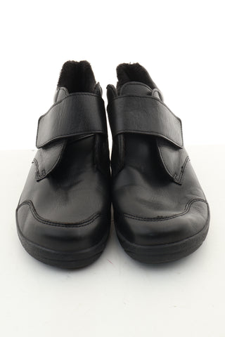 Buty zimowe czarne skóra