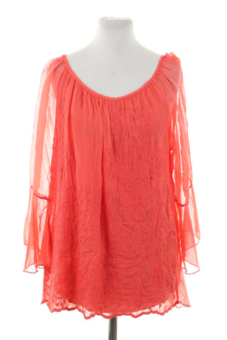Bluzka koralowa jedwab