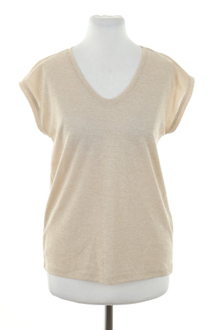 Bluzka beżowa błyszcząca