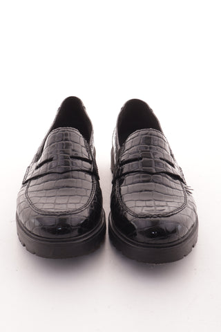 Black patent leather shoes