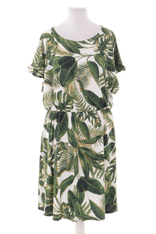 Patterned dress, 55% linen