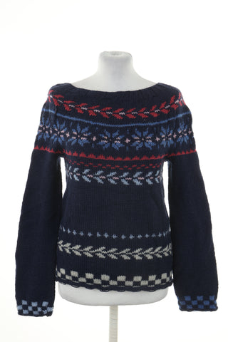 Sweter granatowy wzorek