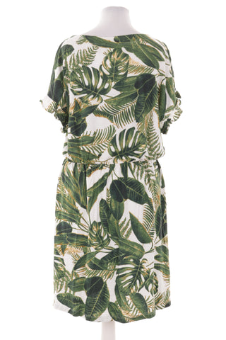 Patterned dress, 55% linen