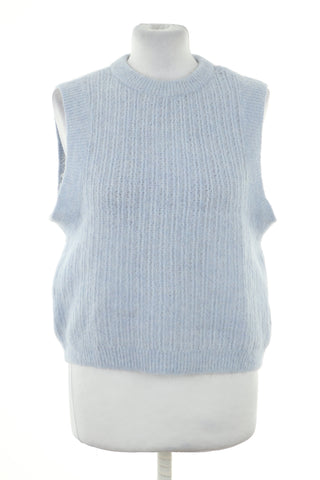 Blaue Strickweste