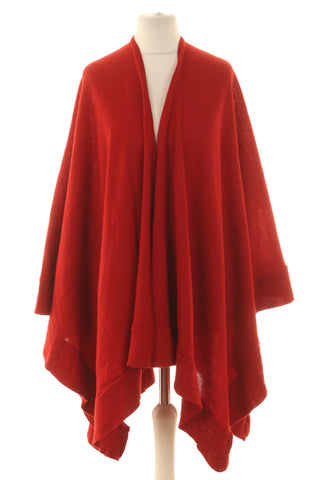 Poncho czerwone 50% wełna