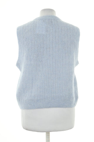 Blaue Strickweste
