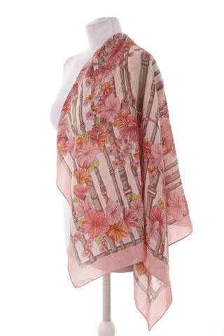 100% Silk Floral Scarf