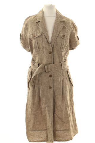 Sukienka oliwkowa 100% len