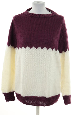 Sweter fioletowo kremowy