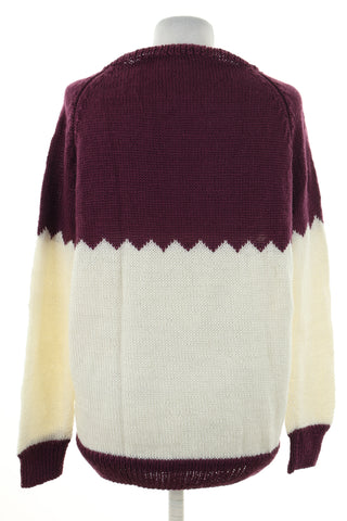 Sweter fioletowo kremowy
