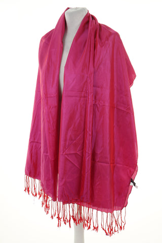 Szal cienki fuksja jedwab