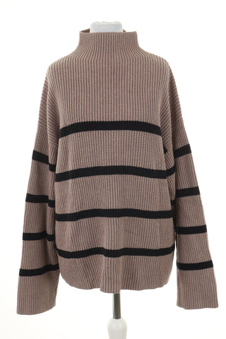 Sweter beżowy paski