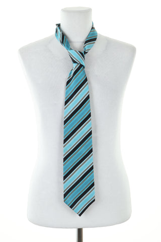 Krawat niebieski paski jedwab