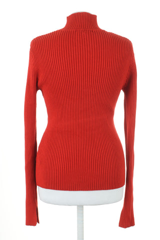 Sweter z golfem czerwony