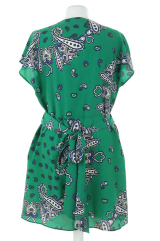 Sukienka zielona wzorek - fajneciuchy24.pl