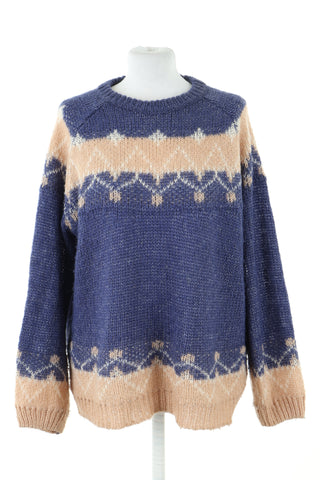 Sweter niebiesko-beżowy wzorek