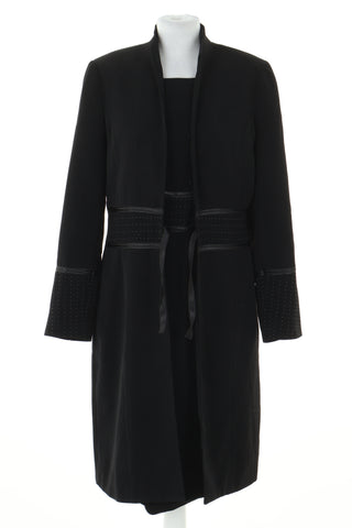 Komplet czarny sukienka + płaszcz
