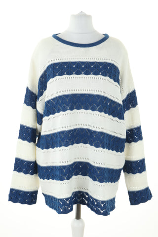Sweter biało-niebieski paski