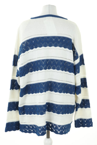 Sweter biało-niebieski paski