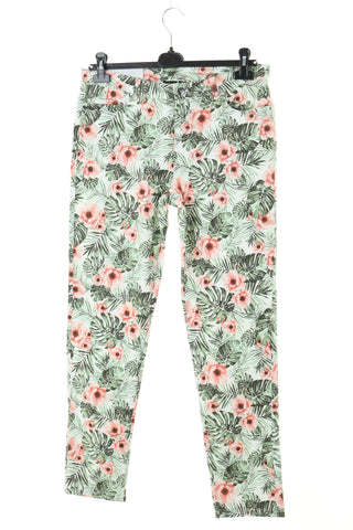 Spodnie zielono-różowe kwiaty