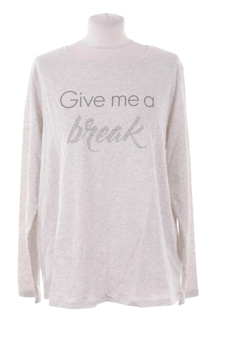 Szara bluzka z dlugim rekawem 'Give me a break'