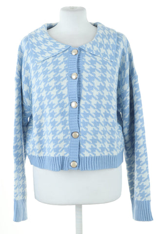 Sweter biało-niebieski wzorek - fajneciuchy24.pl