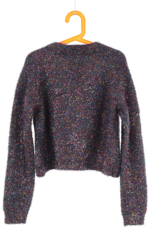 Sweter kolorowy błyszczący - fajneciuchy24.pl