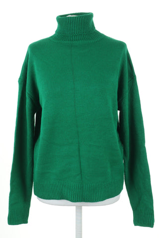 Sweter z golfem zielony - fajneciuchy24.pl